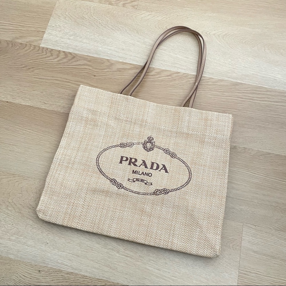 BRAND NEW PRADA Raffia Paglia Large Tote